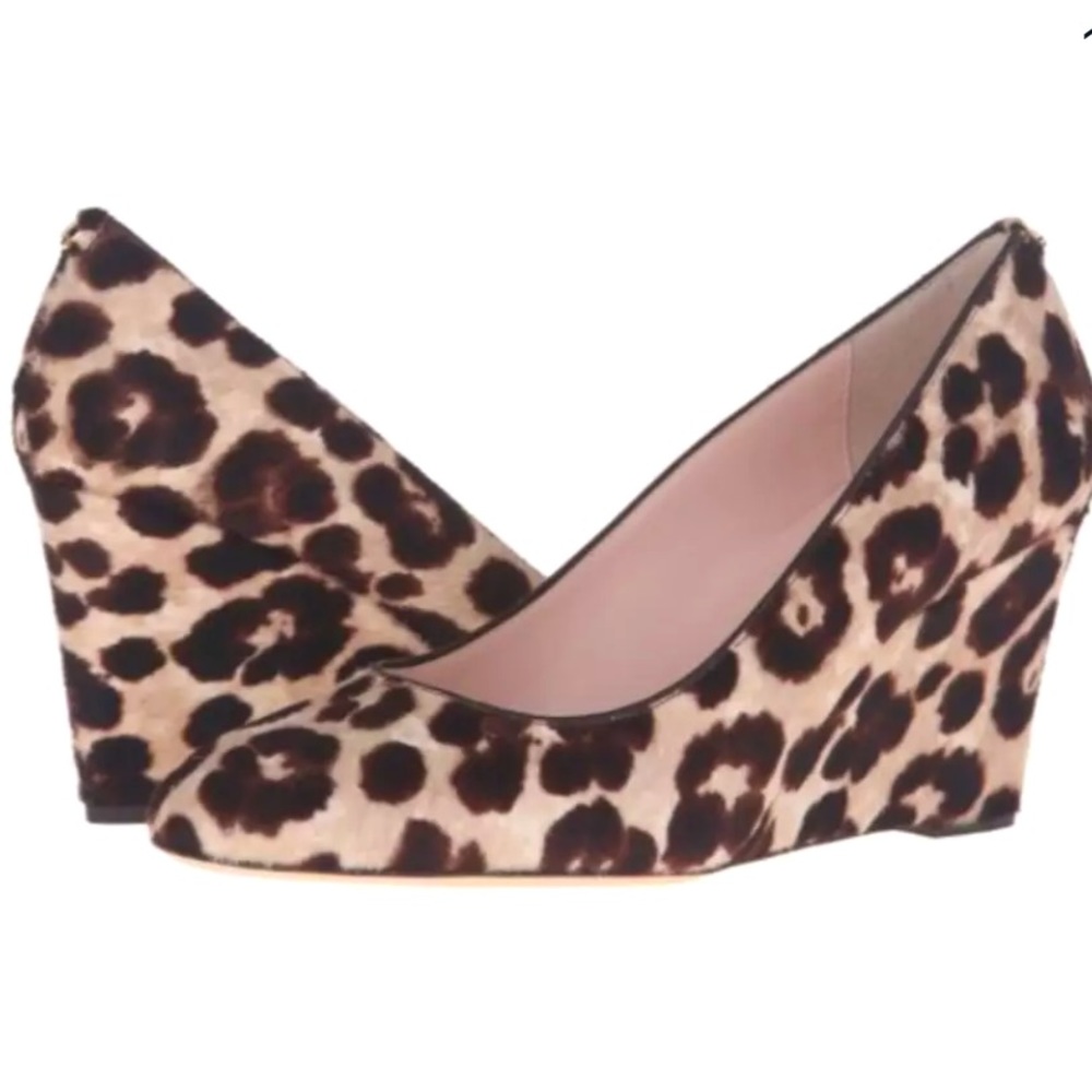 Kate Spade Amory Wedge, Leopard Calf Hair sz 7.5